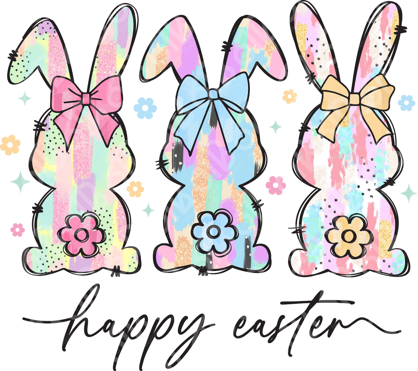 Happy Easter Bunny Trio DTF Transfer