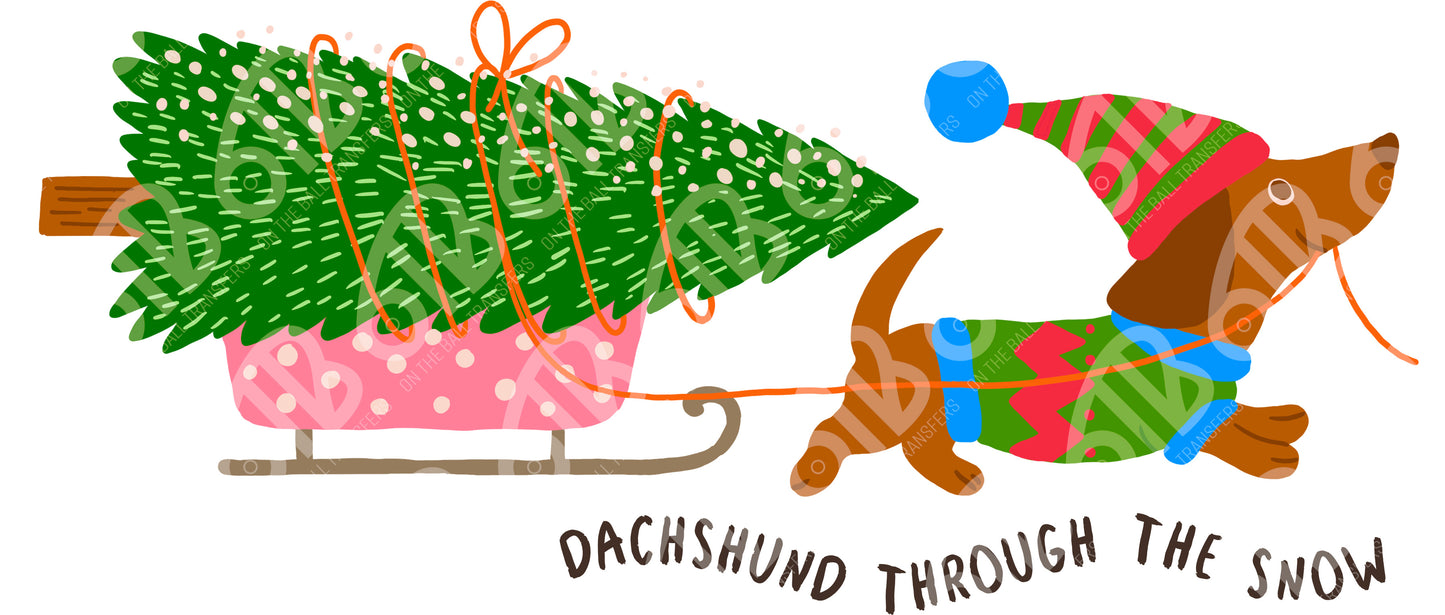 Dachshund Through The Snow DTF Transfer