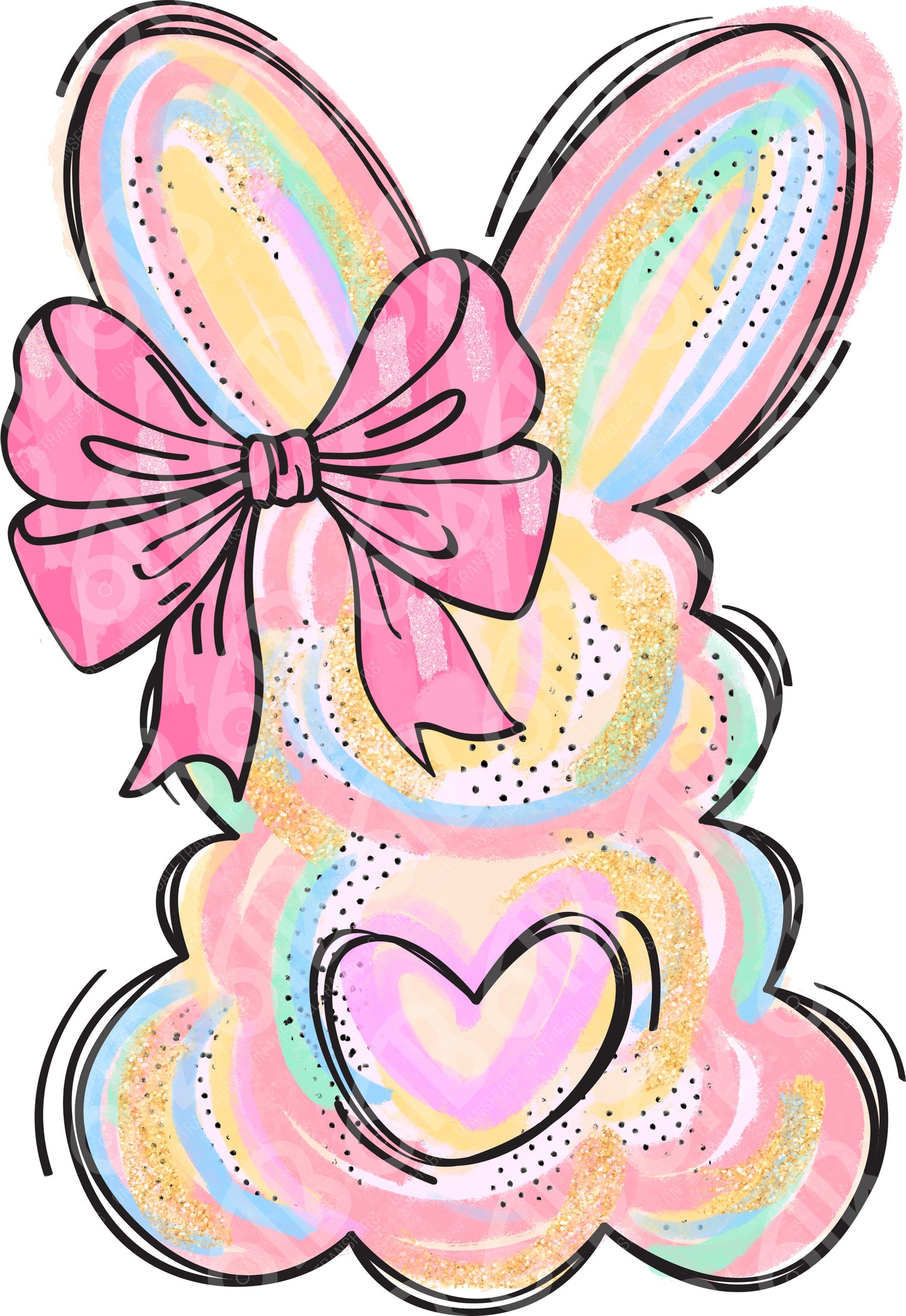 Brushstroke Bunny DTF Transfer