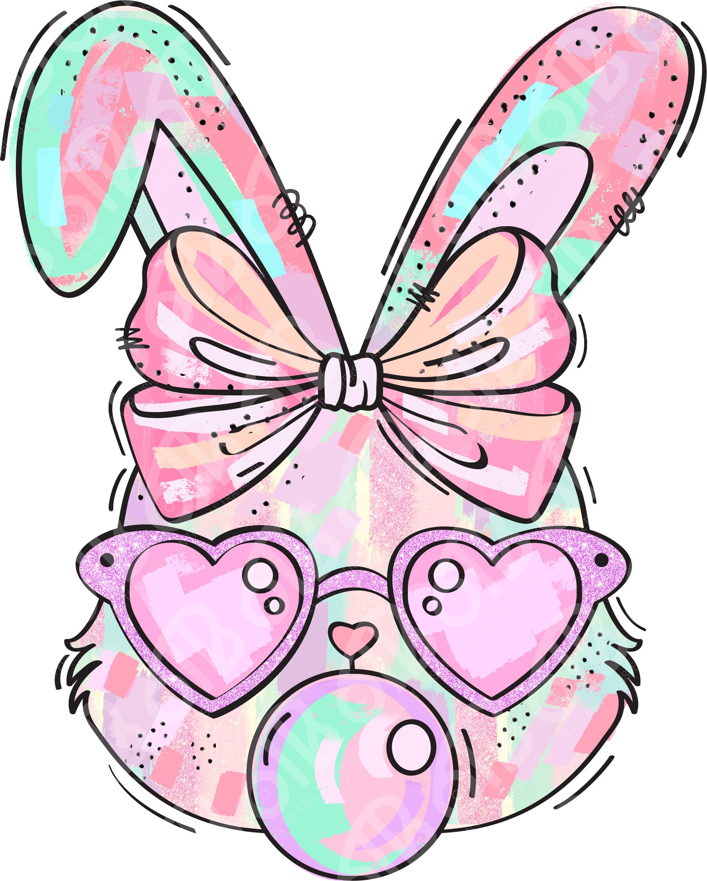 Bubblegum Easter Bunny DTF Transfer