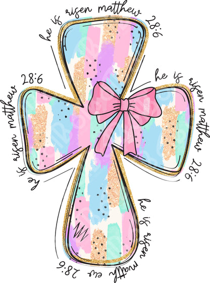 Pastel Brushstroke Cross DTF Transfer