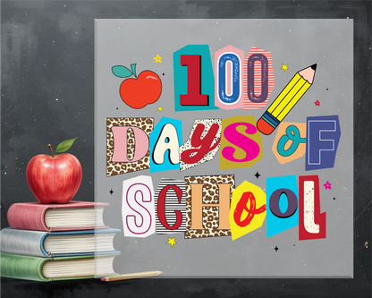 100 Days of School Collage DTF Transfer