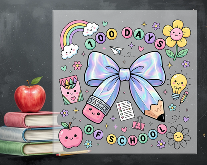 100 Days of School Cute DTF Transfer