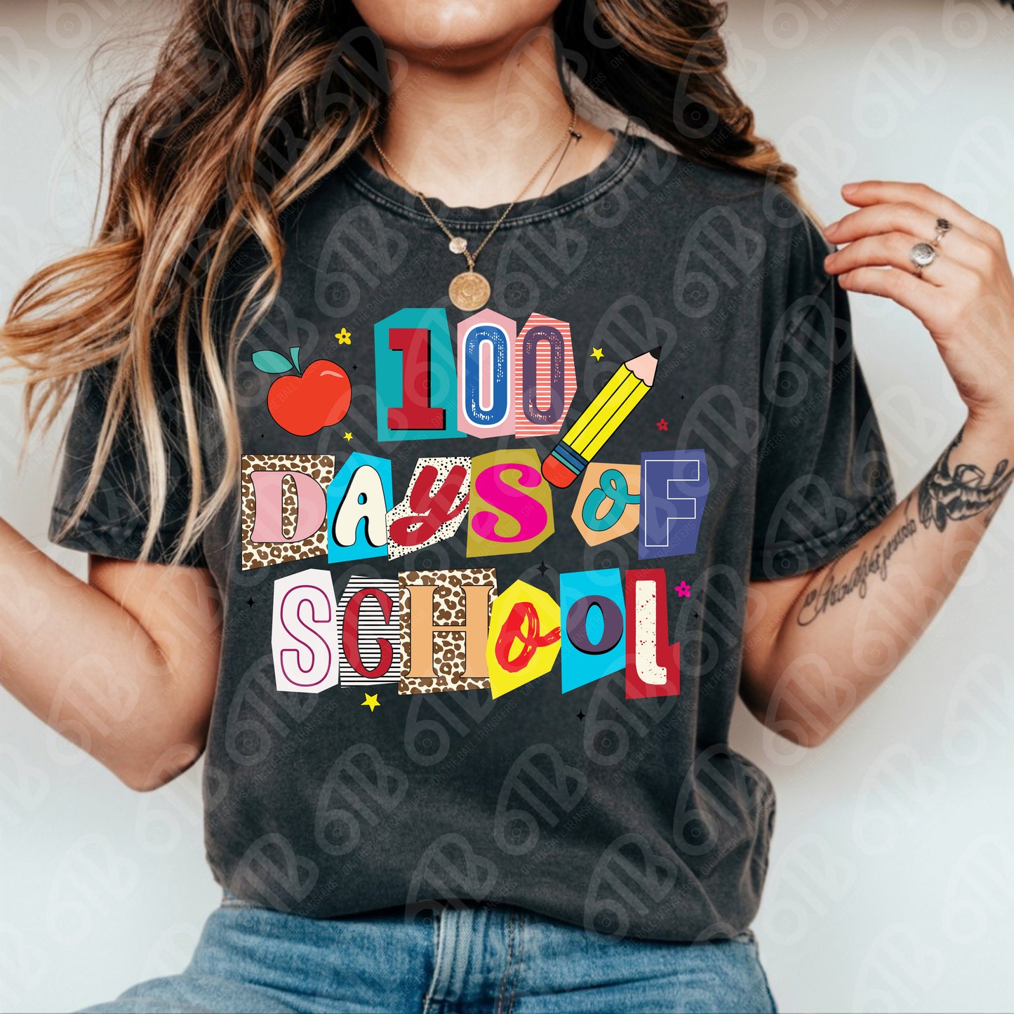 100 Days of School Collage DTF Transfer