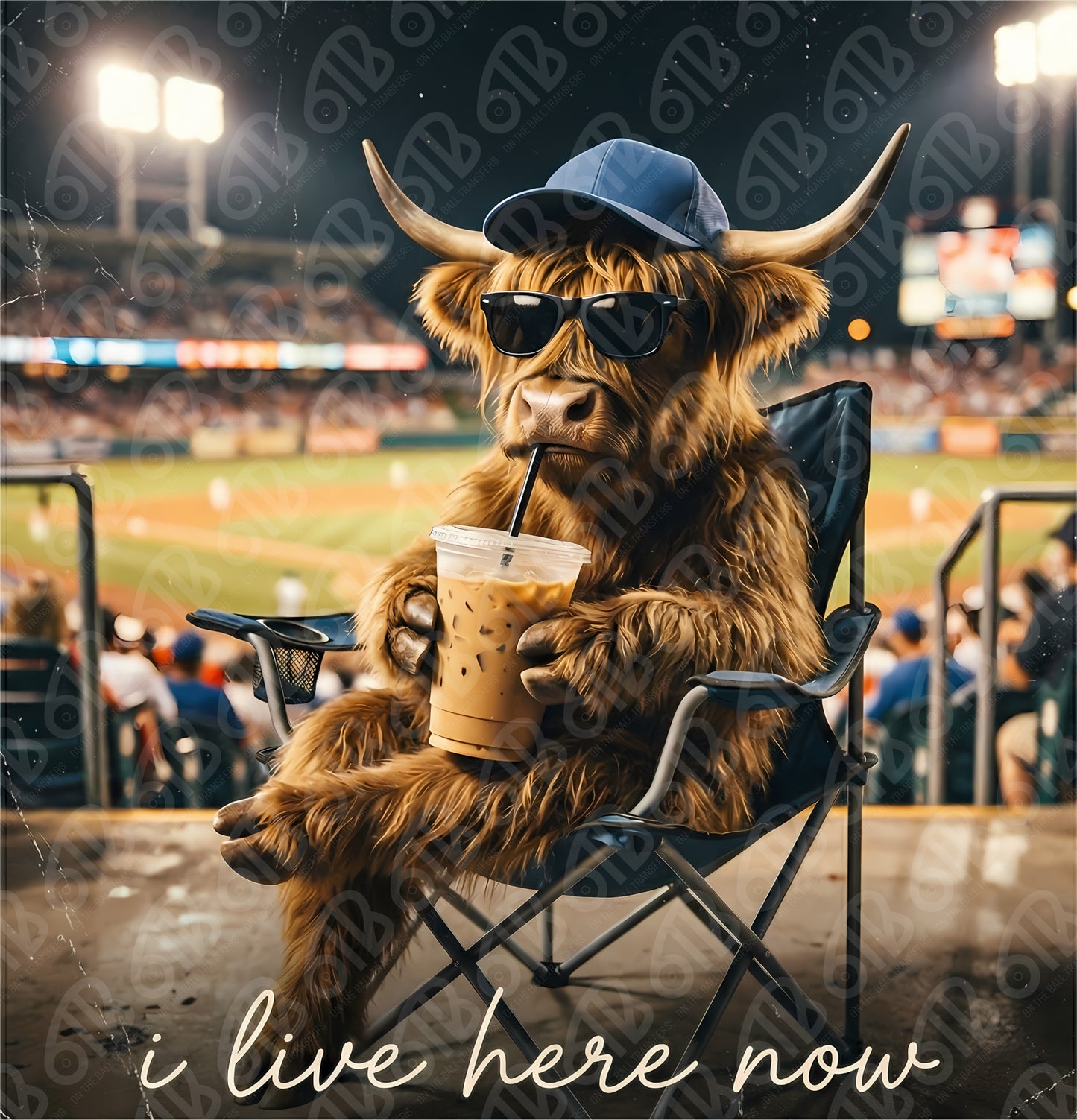 I live here now highland cow DTF Transfer