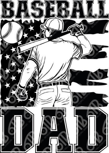 Baseball Dad Flag Sublimation Transfer
