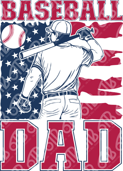 Baseball Dad Flag Sublimation Transfer