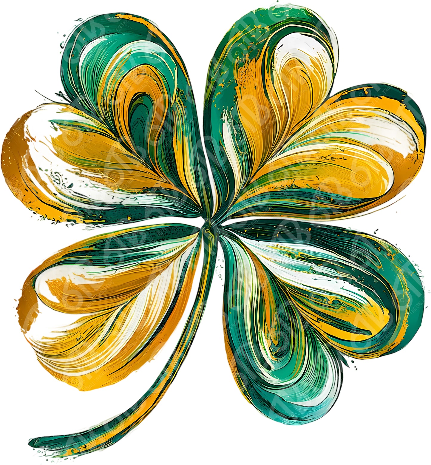 Hand Painted Shamrock DTF Transfer