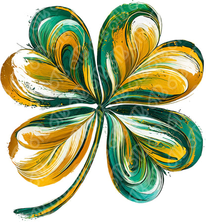 Hand Painted Shamrock DTF Transfer