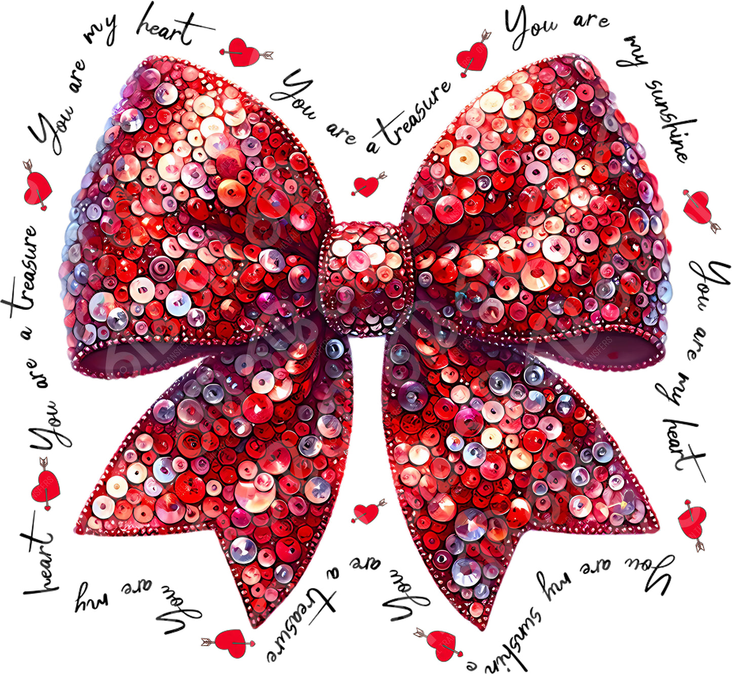 Faux Sequins Bow DTF Transfer
