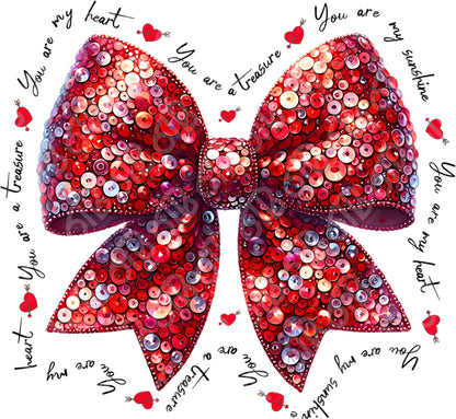 Faux Sequins Bow DTF Transfer