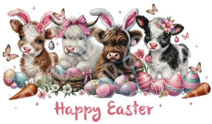 Easter Cows DTF Transfers