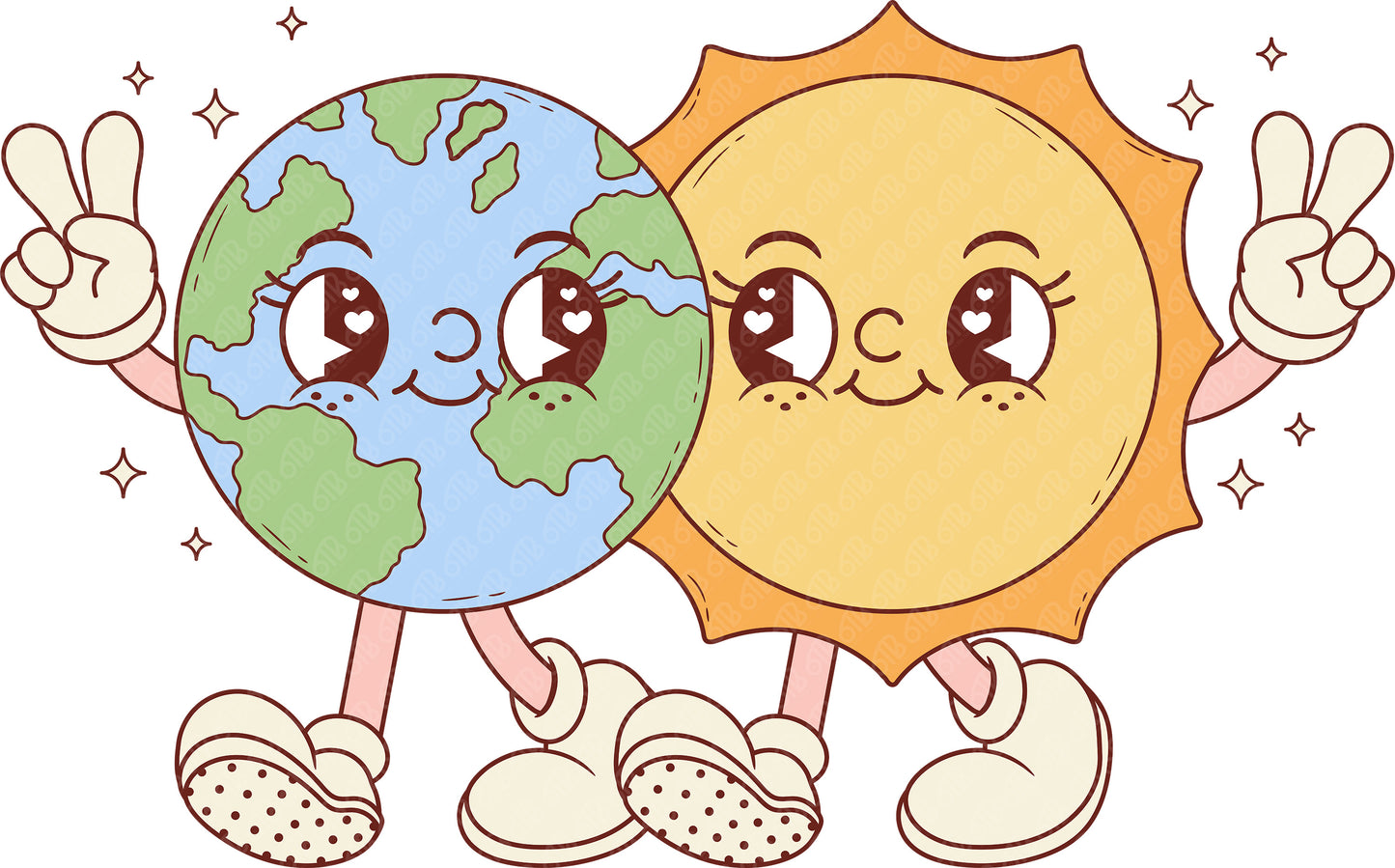 Earth and Sun Pals DTF Transfer