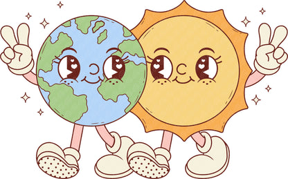 Earth and Sun Pals DTF Transfer