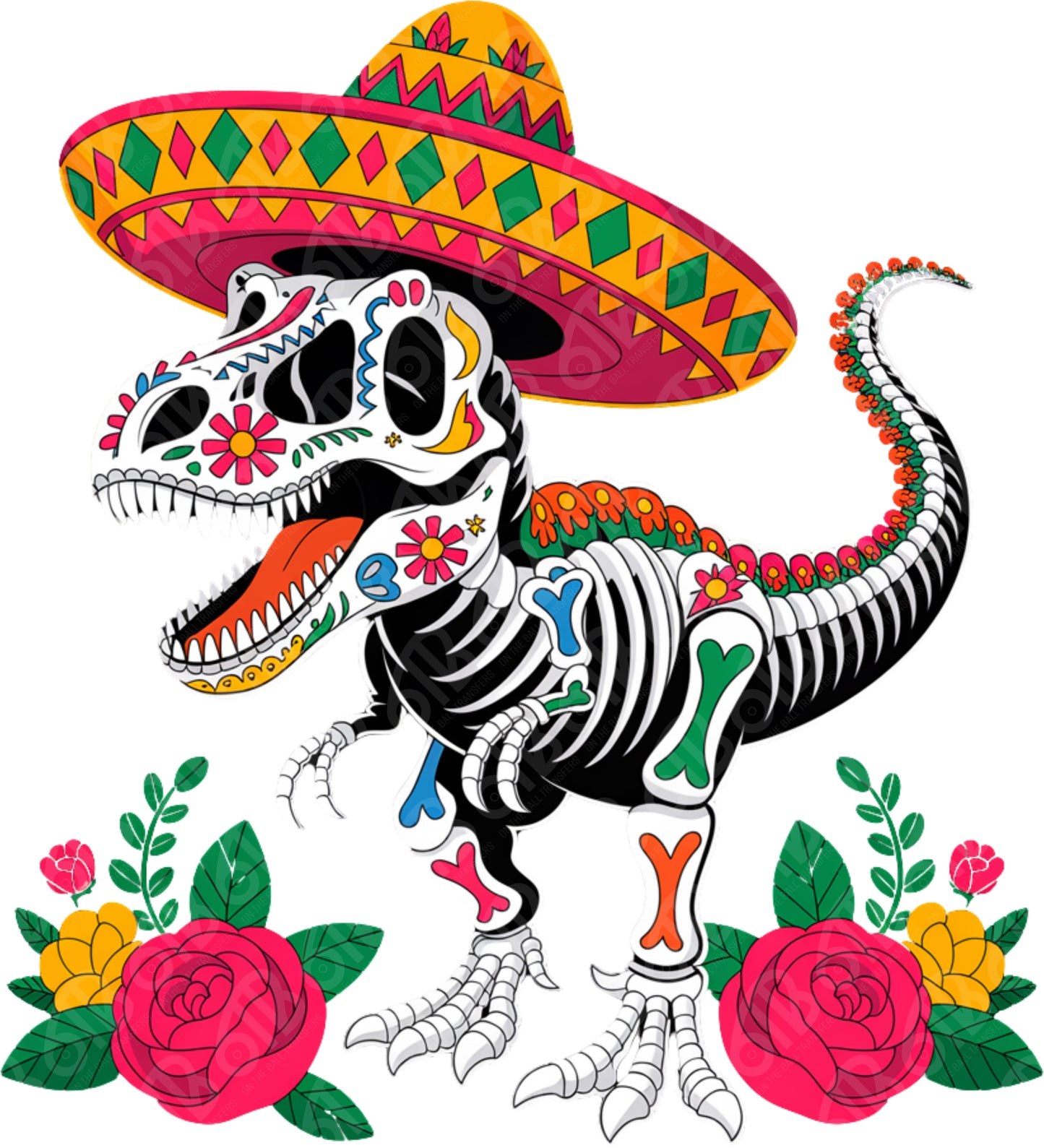 Skeleton T rex DTF Transfer