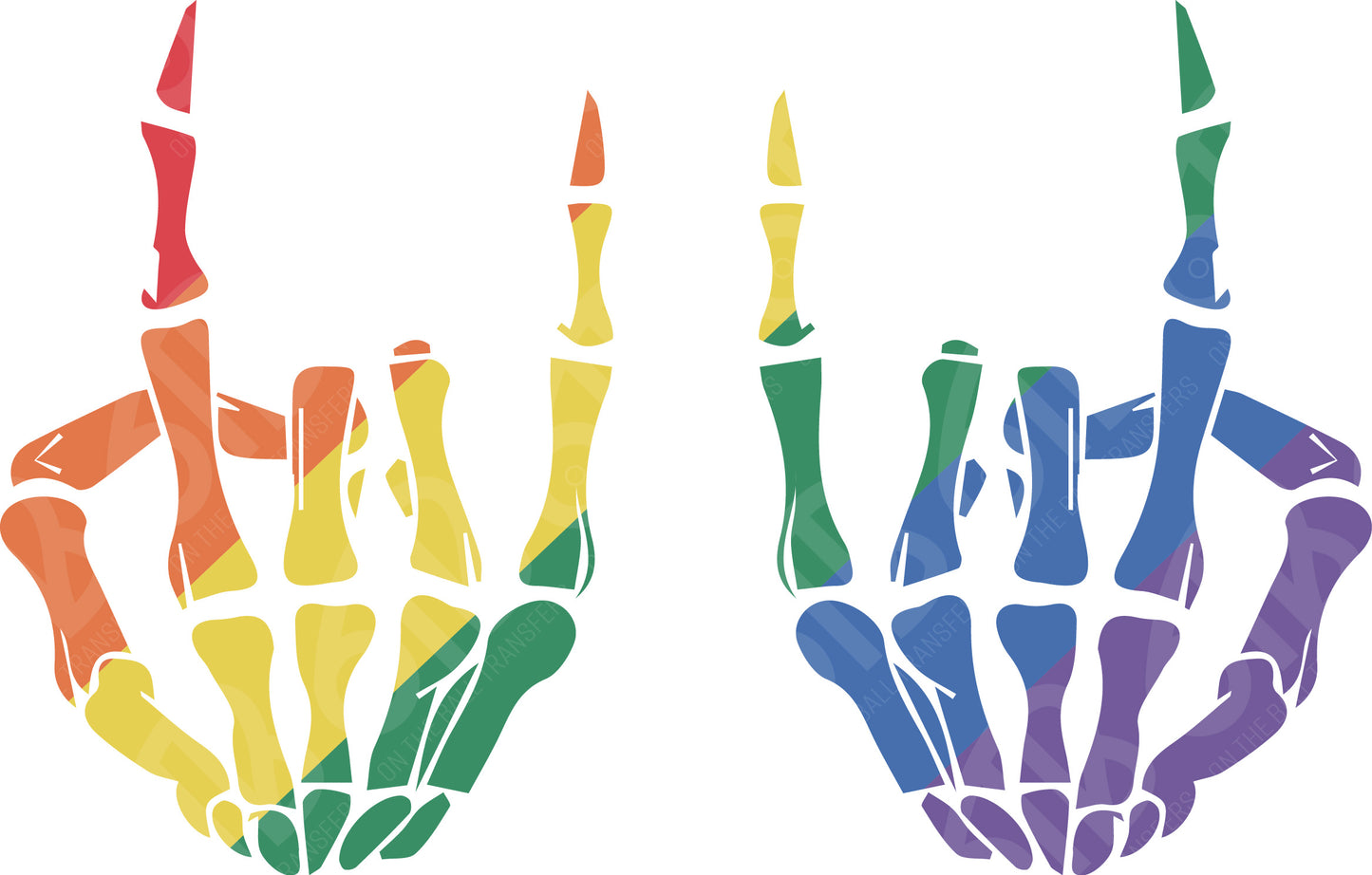 Pride Rocker Skeleton Hands DTF Transfer