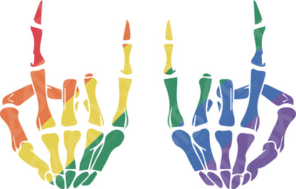 Pride Rocker Skeleton Hands DTF Transfer