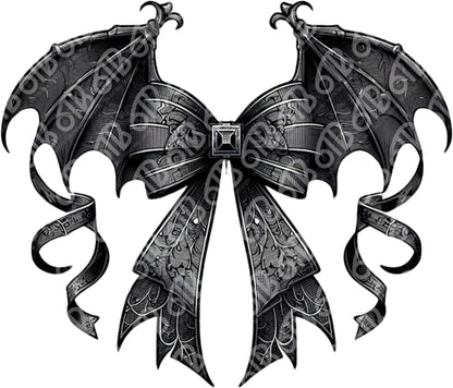 Gothic Bat Bow DTF Transfer
