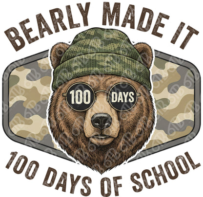 Bearly Made it 100 Days of School DTF Transfer