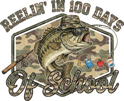 Reelin' in 100 Days of School DTF Transfer
