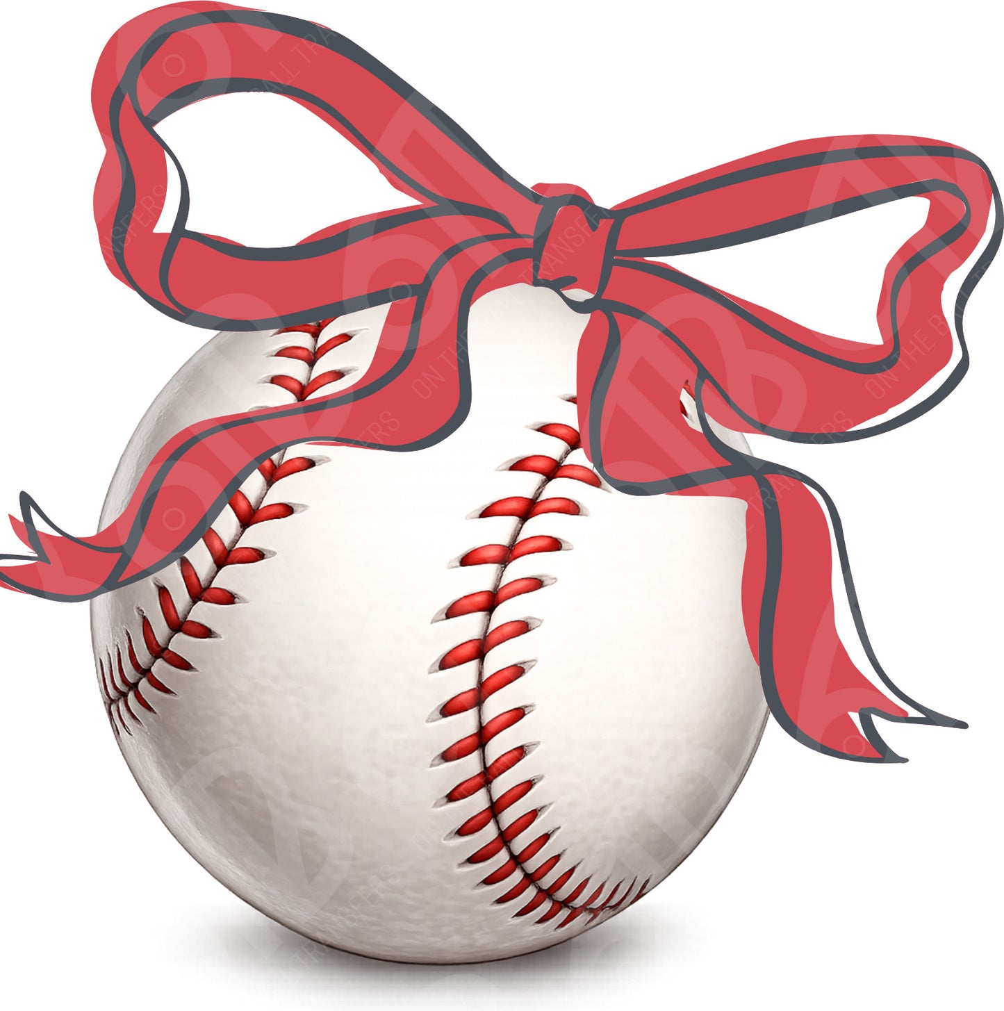 Baseball With Bow Coquette DTF Transfer