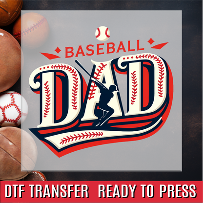 Baseball Dad Script DTF Transfer
