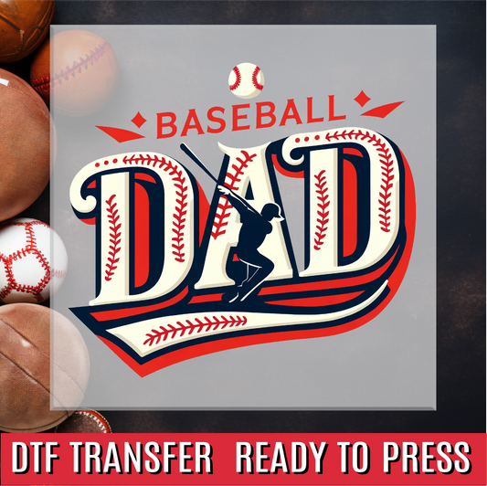 Baseball Dad Script DTF Transfer