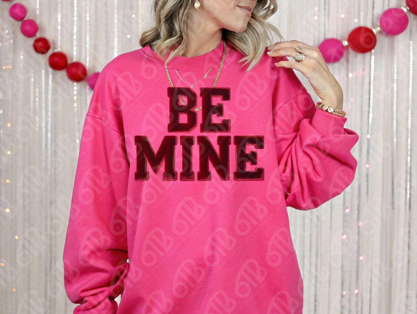 Be Mine Faux Velvet DTF Transfer