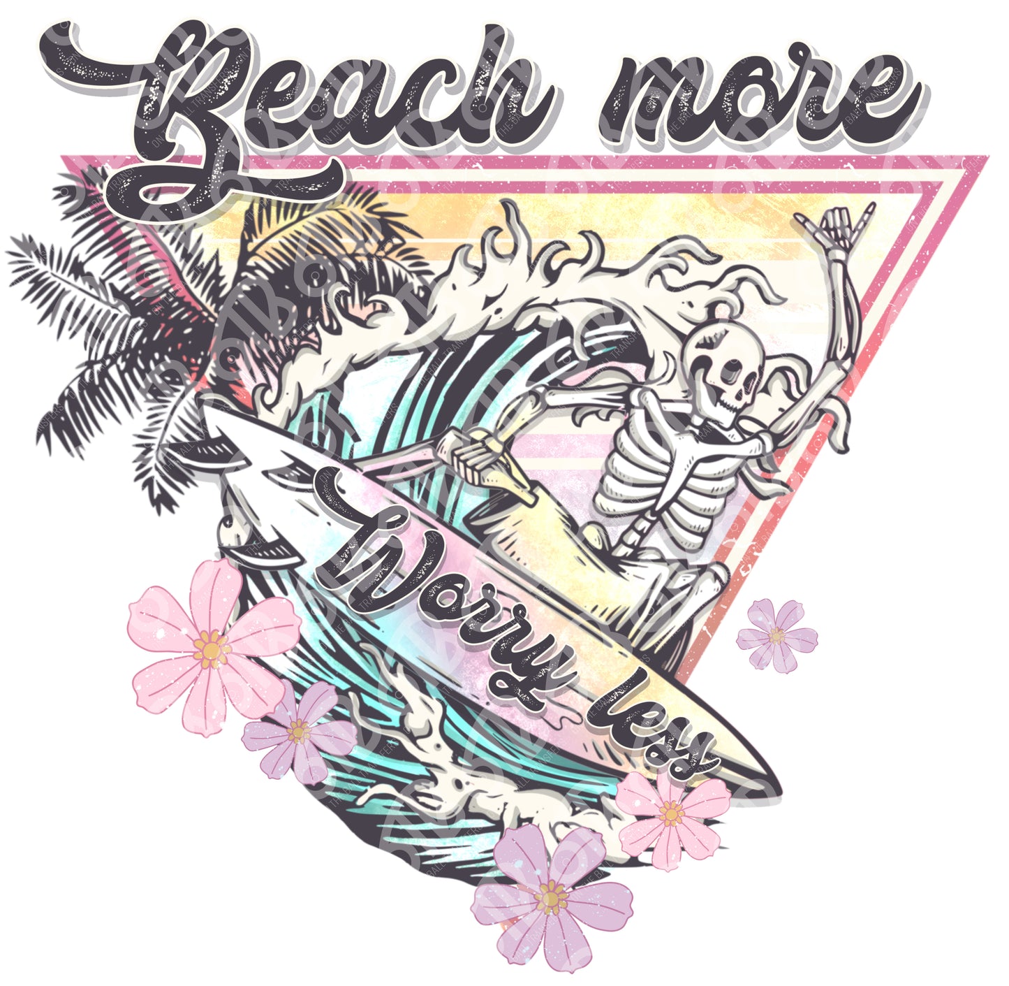 Beach More Worry Less Set DTF Transfers