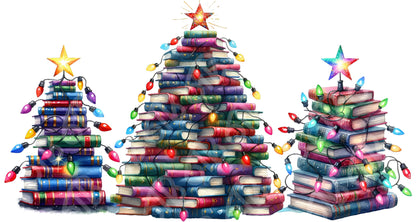 Christmas Tree Books DTF Transfer