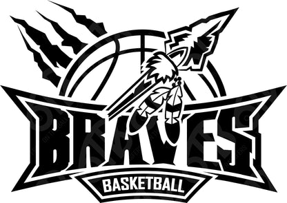 Braves Basketball Arrowhead DTF Transfer