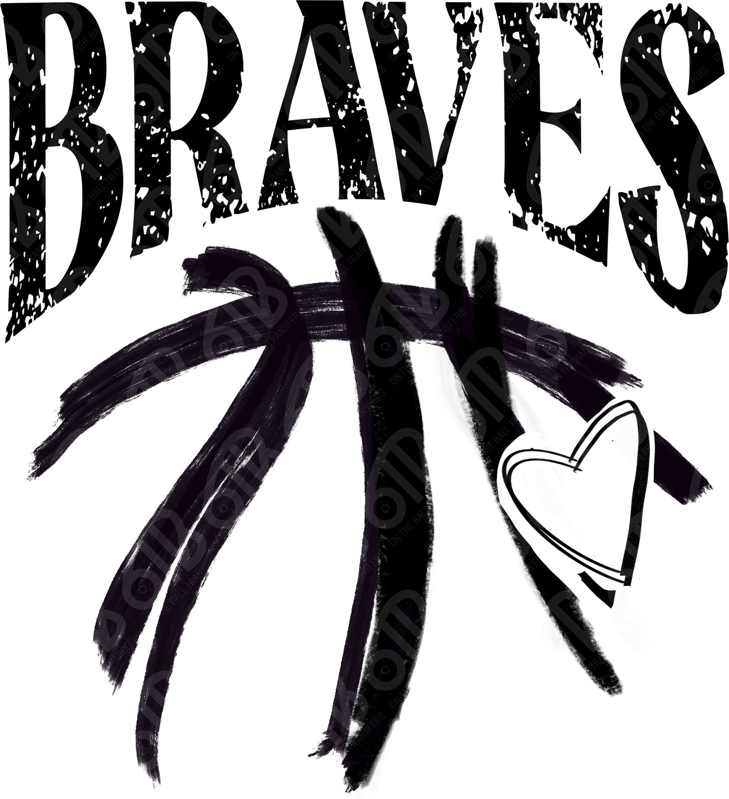 Braves Basketball Sketch DTF Transfer