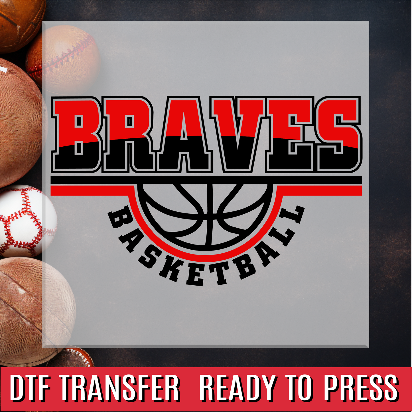 Braves Basketball DTF Transfer