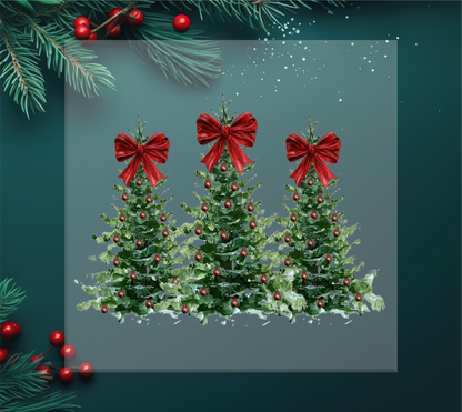 Brushstroke Christmas Trees DTF Transfer