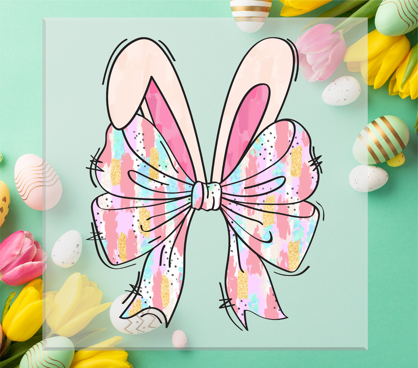 Brushstroke Bunny Ears DTF Transfer