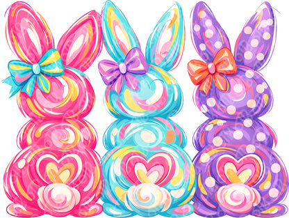 Preppy Bunny Trio DTF Transfer