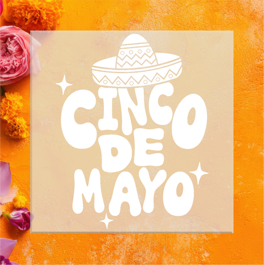Cinco de Mayo in white DTF Transfer