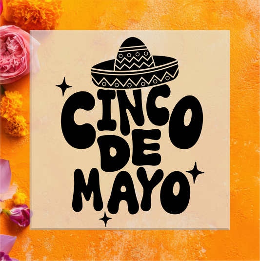 Cinco de Mayo in black DTF Transfer