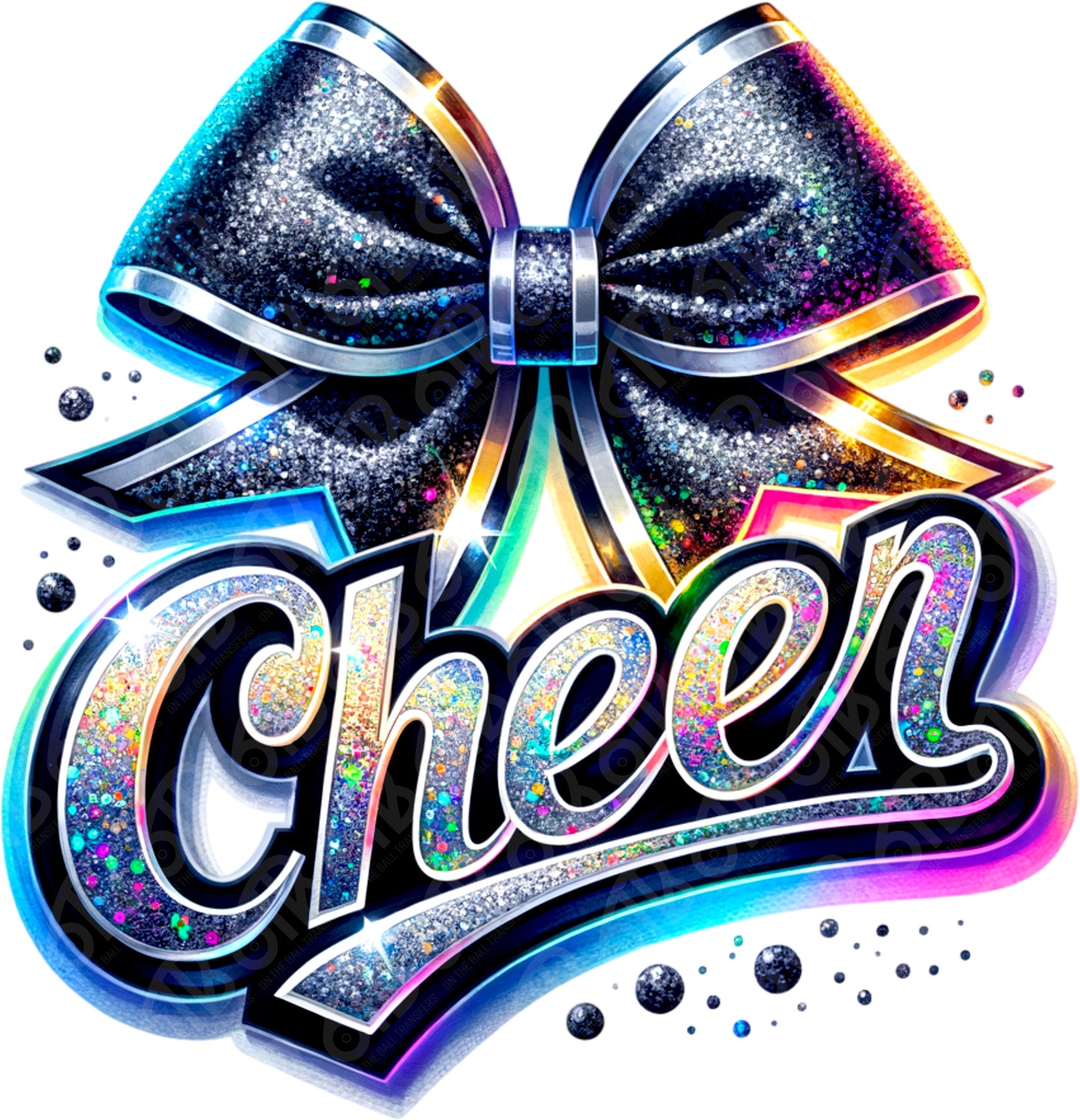 Iridescent Cheer Bow DTF Transfer