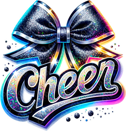 Iridescent Cheer Bow DTF Transfer