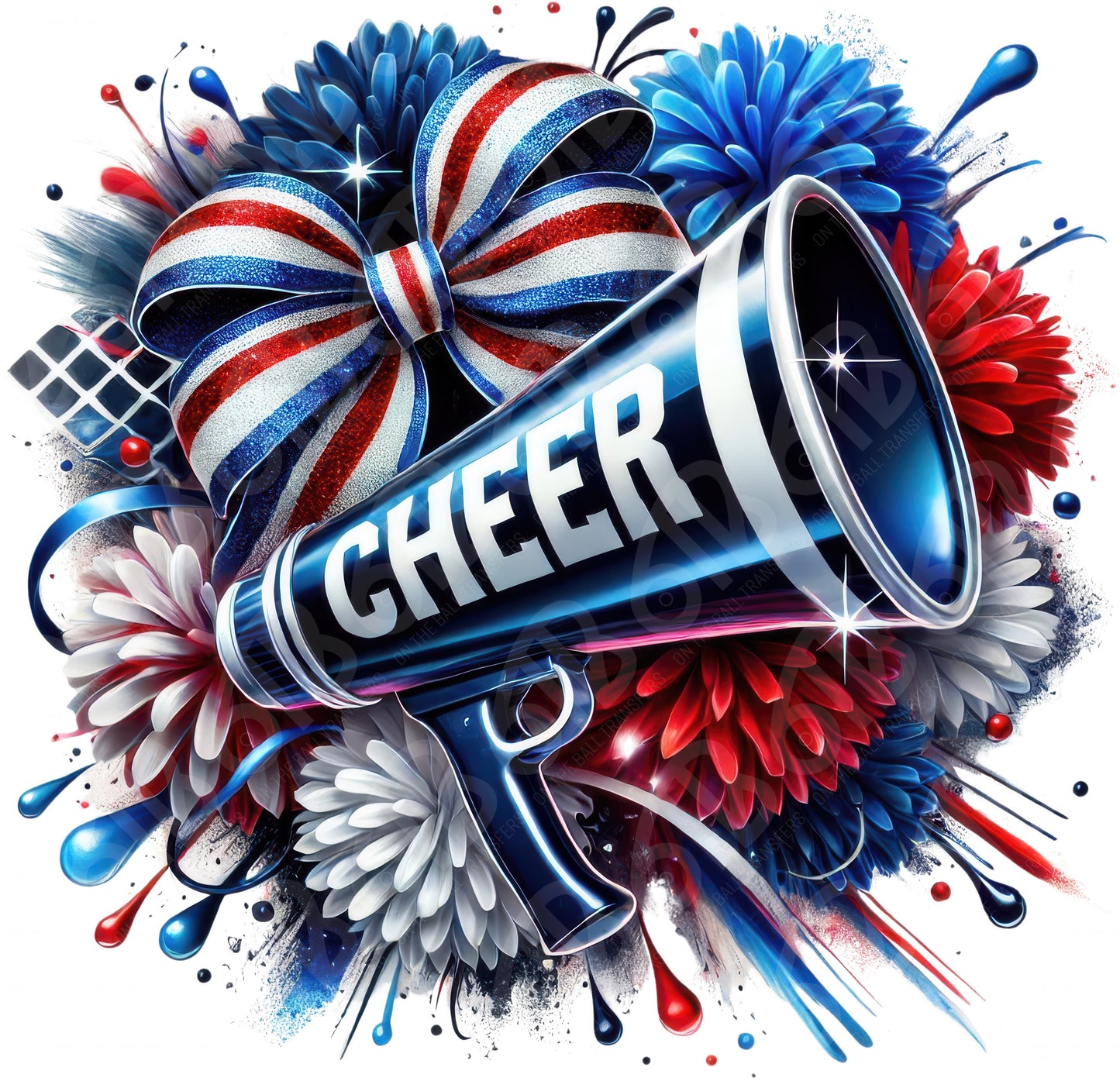 Red White Blue Cheer DTF Transfer