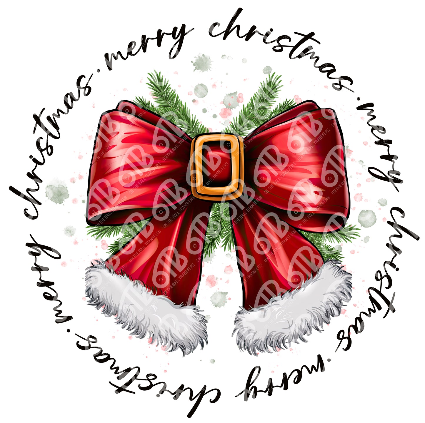 Santa Bow DTF Transfer