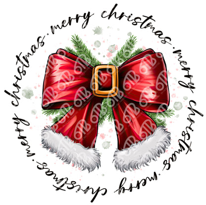 Santa Bow DTF Transfer