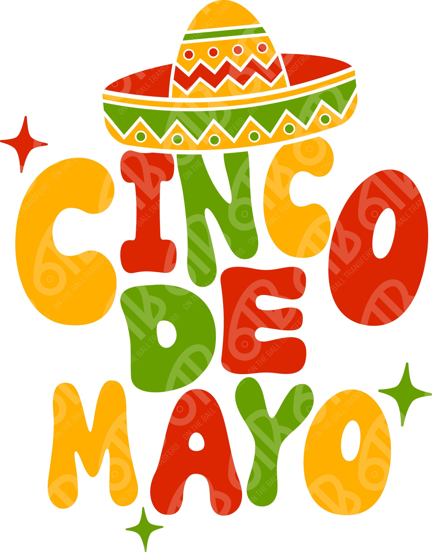 Cinco de Mayo in color DTF Transfer