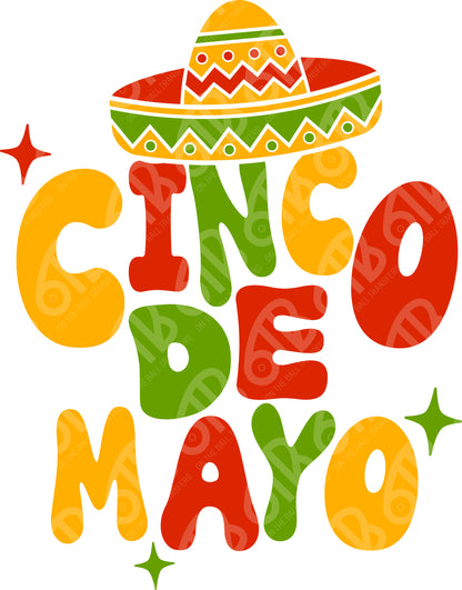 Cinco de Mayo in color DTF Transfer