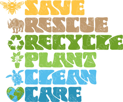 Save Rescue Recycle DTF Transfer