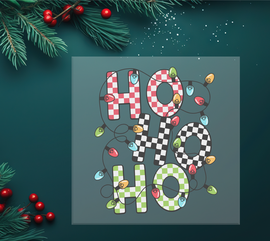 HO-HO-HO Checkered DTF Transfer