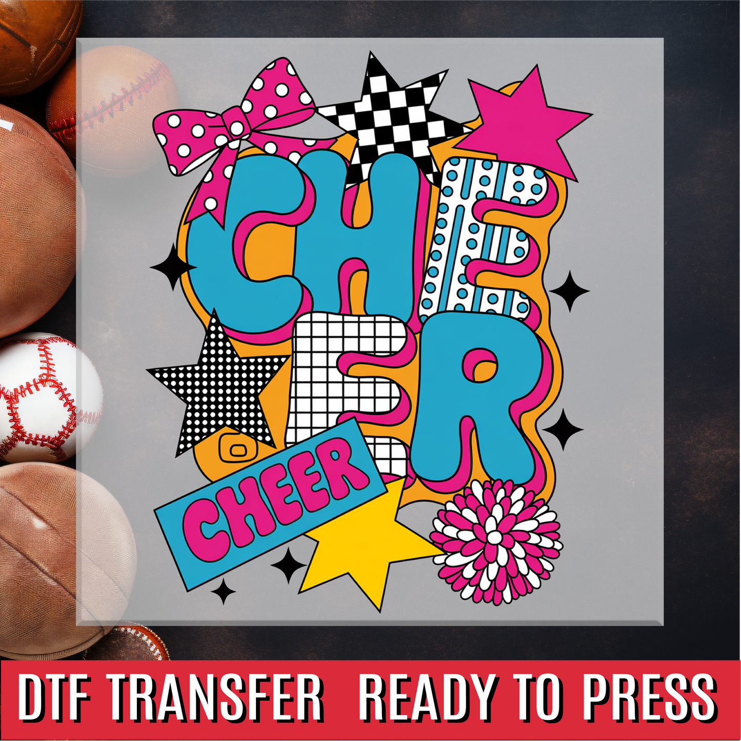 Cheer Bright Preppy Coquette DTF Transfer