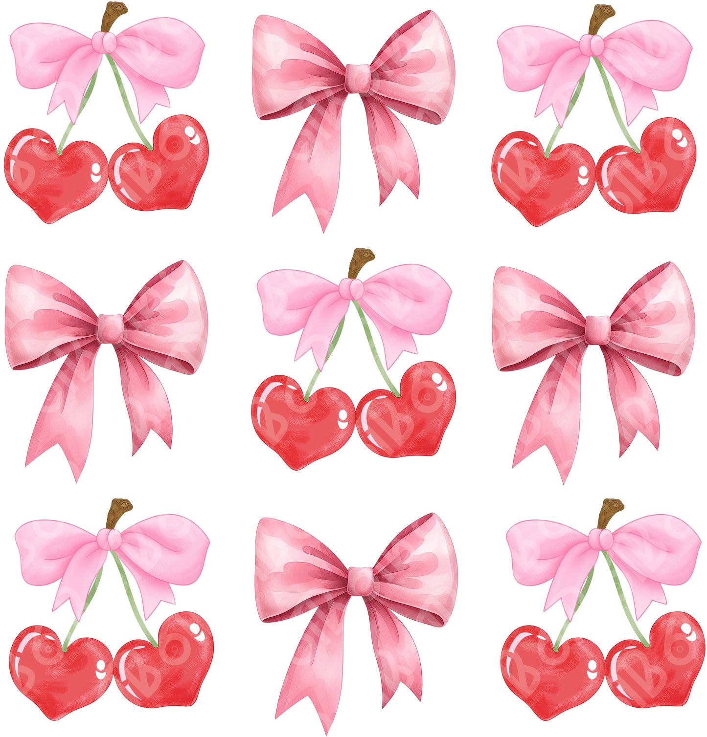 Cherry Bow Coquette DTF Transfer