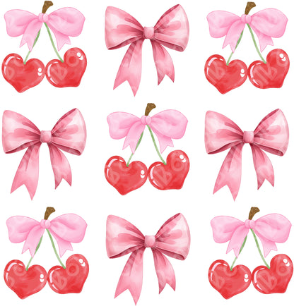 Cherry Bow Coquette DTF Transfer